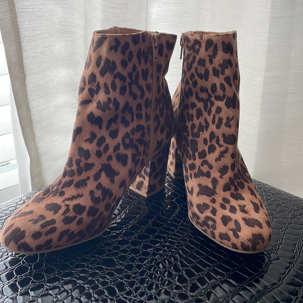Charlotte Russe Cheetah Print Heeled Boots